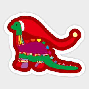 Dinosaur Christmas Sticker